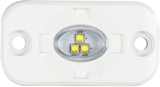 Heise® 1.5" x 3" White Marine Auxiliary Lighting Pod