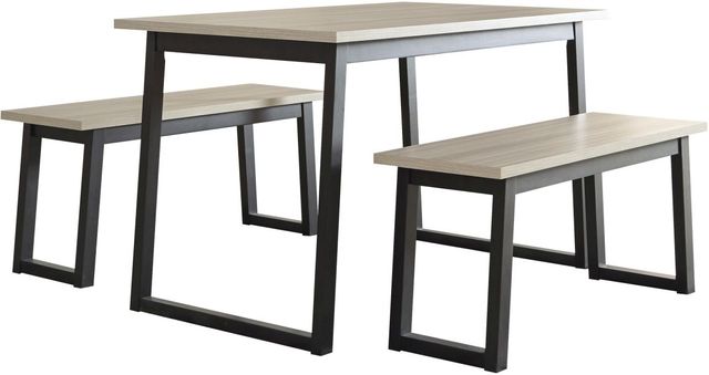 Signature Design by Ashley® Waylowe Two-Tone 3-Piece Rectangular Dining-Room Table Set