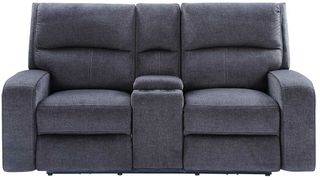 Steve Silver Co. Lovell Charcoal Power Reclining Loveseat with Console