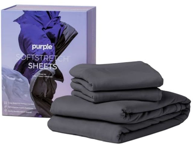 Purple® SoftStretch Stormy Grey King Sheet Set-0