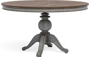 Flexsteel® Plymouth® Distressed Graywash Round Pedestal Dining Table