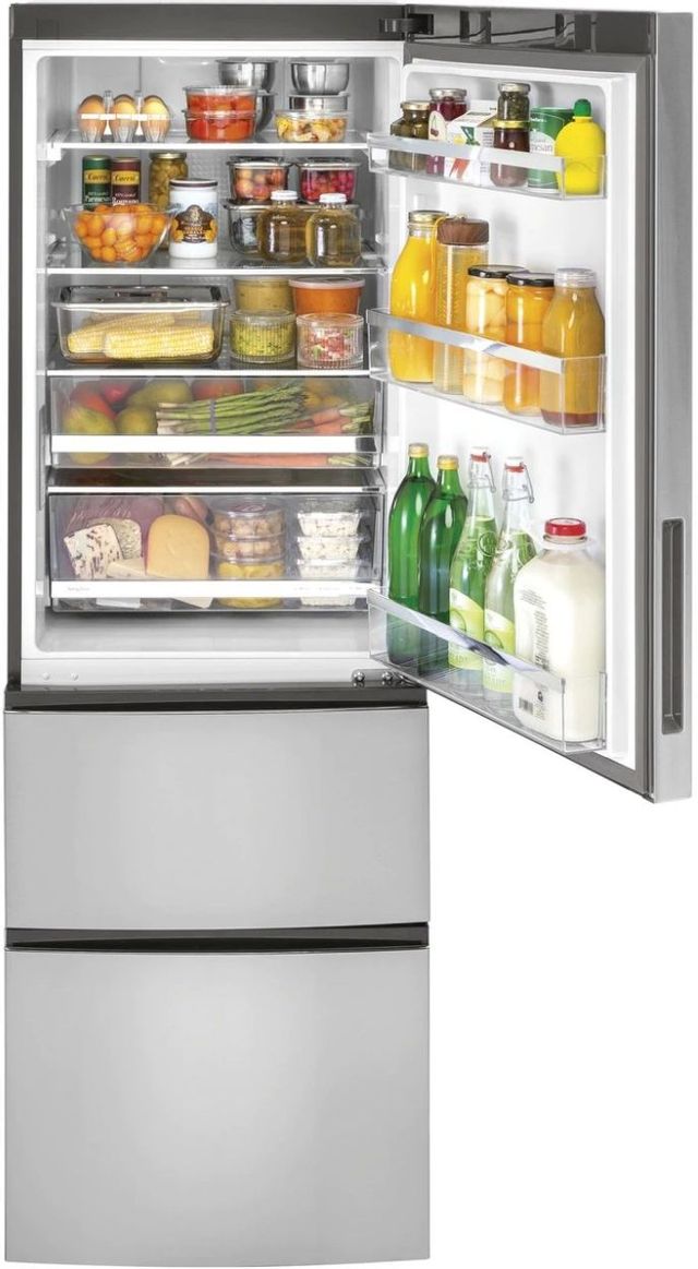GE® 11.9 Cu. Ft. Stainless Steel Counter Depth Bottom Freezer Refrigerator-3