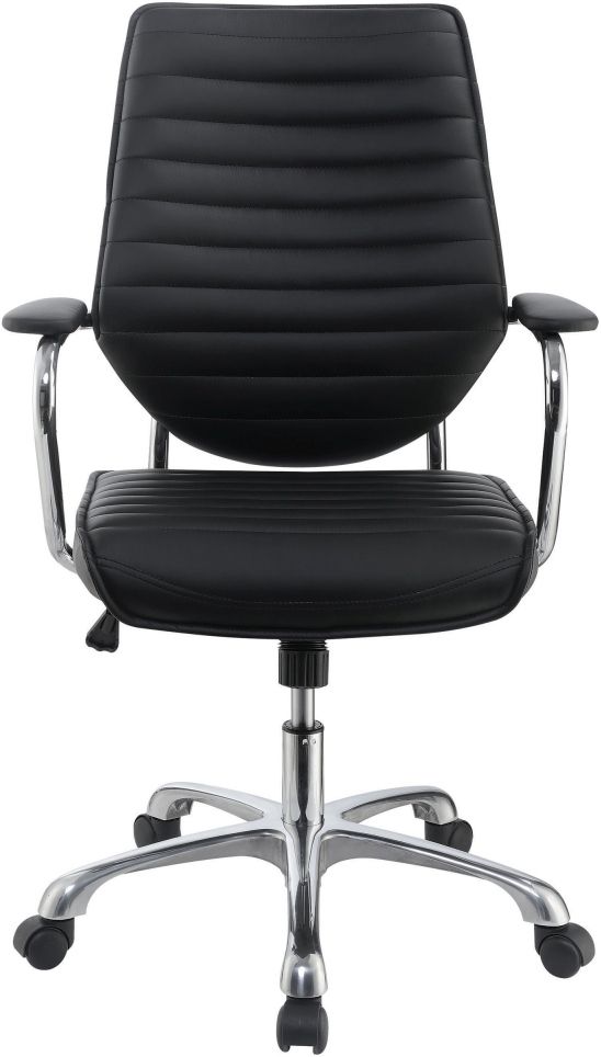 Coaster® Chase Black/Chrome High Back Office Chair-0
