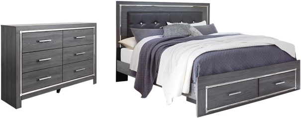 Signature Design By Ashley® Lodanna 2-Piece Gray King Panel Bed Set ...