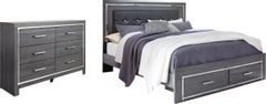 Signature Design by Ashley® Lodanna 2-Piece Gray King Panel Bed Set