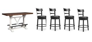 Signature Design by Ashley® Valebeck 5-Piece Brown/White Counter Height Dining Set