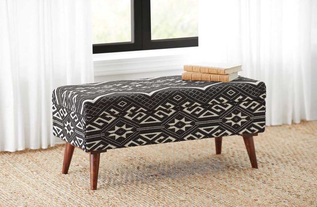 Coaster® Black And White Upholstered Storage Bench 5