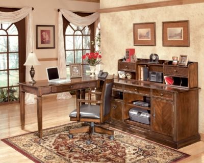 Signature Design by Ashley® Hamlyn Medium Brown Home Office Swivel Desk Chair 6