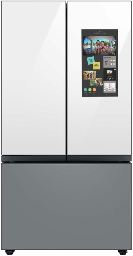 Samsung Bespoke 28.8-cu ft 4-Door Smart French Door Refrigerator with Dual  Ice Maker and Door within Door (White Glass- All Panels) ENERGY STAR in the  French Door Refrigerators department at