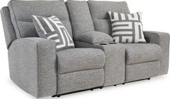 Signature Design by Ashley® Biscoe Pewter Power Reclining Loveseat