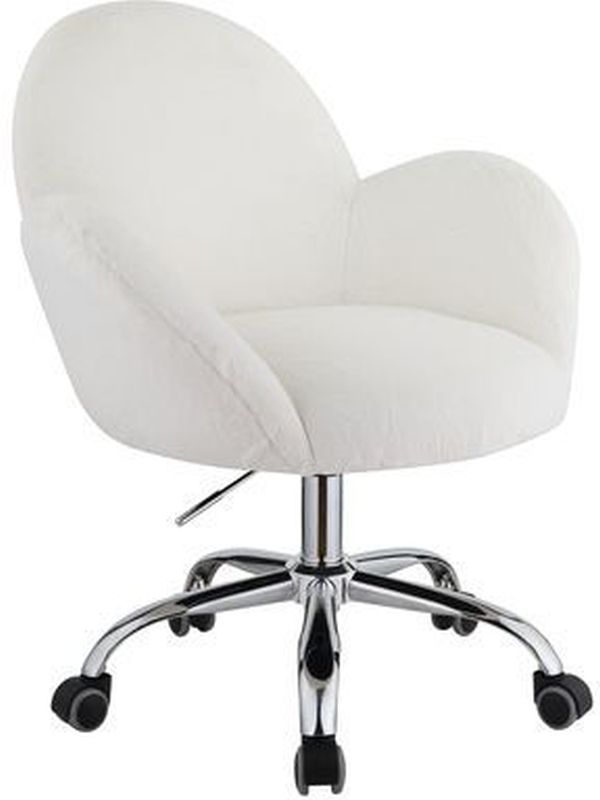 ACME Furniture Jago White Lapin/Chrome Office Chair | Antioch, CA