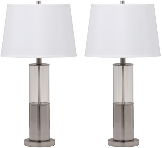 Signature Design by Ashley® Norma Set of 2 Silver Table Lamps
