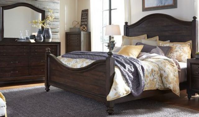 Liberty Catawba Hills Bedroom King Poster Bed, Dresser, Mirror, and Night Stand Collection