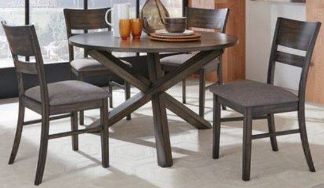 Liberty Anglewood 5-Piece Dark Umber Brown Pedestal Table Set