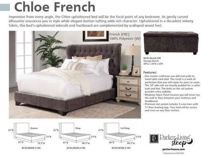 Parker House® Chloe French Storage Bench 2