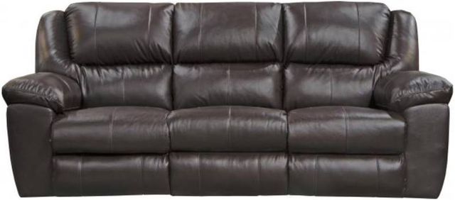 Catnapper® Transformer II Chocolate Ultimate Sofa with 3 Recliners and Drop Down Table