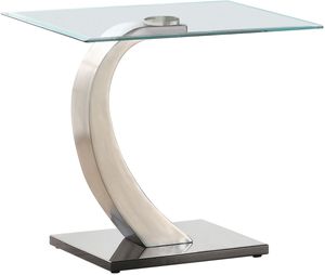 Coaster® Willemse Clear And Satin Glass Top End Table