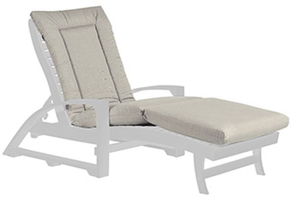 C R Plastic Canvas Granite Chaise Lounge Cushion