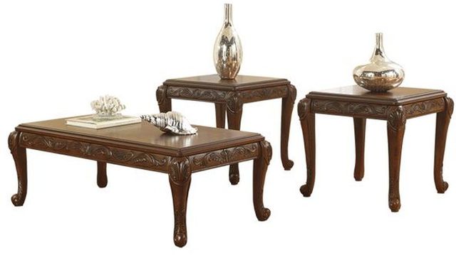 Signature Design by Ashley® San Martin 3-Piece Medium Brown Occasional Table Set