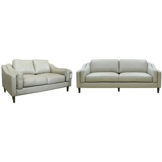 Elements Chino Taupe Leather Sofa and Loveseat