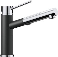 Blanco® Alta Chrome/Anthracite Dual Finish Compact™ 1.8 GPM Single Hole Dual Spray Pull Out Kitchen Faucet