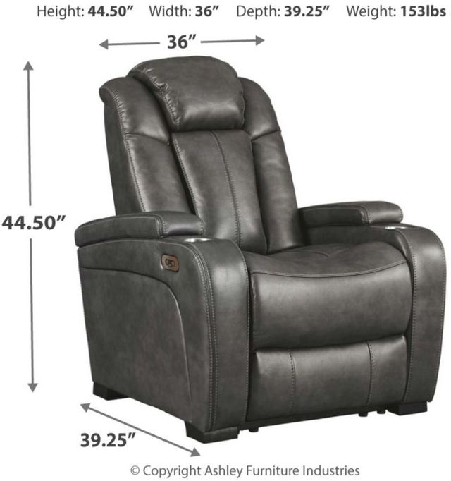 Signature Design by Ashley® Turbulance Quarry Power Recliner with Adjustable Headrest 6