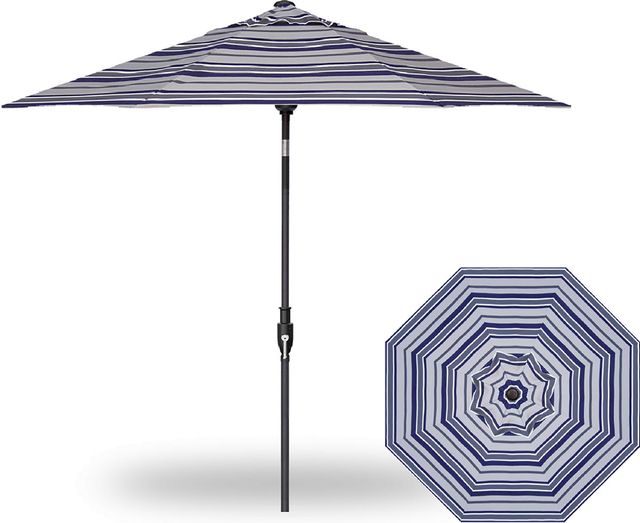 Treasure Garden® UM9709 Reliant Coast Stripe/Black 9' Crank Umbrella-1