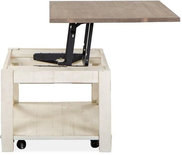 Magnussen Home® Sedley Distressed Chalk White Lift Top Storage Cocktail Table with Casters-3