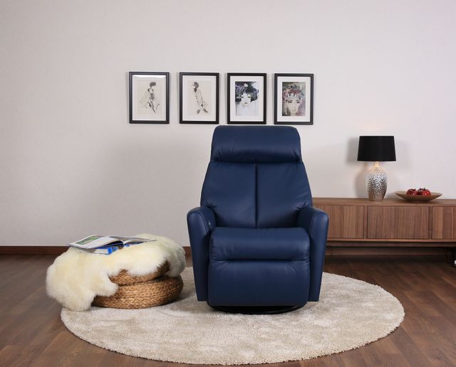 Fjords® Relax Sydney Blue Large Dual Motion Swivel Recliner 4