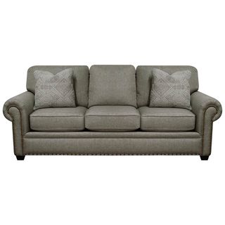 England Furniture Brett Grande Pewter Sofa With Mazure Dove Pillows