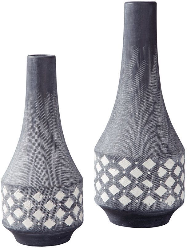 Signature Design by Ashley® Dornitilla Set of 2 Black and White Vase 0