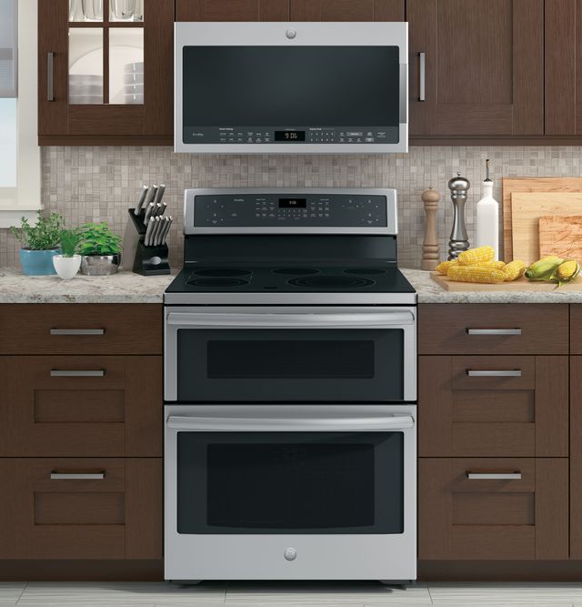 GE Profile™ Series 29.88" Stainless Steel Free Standing Convection Range 6