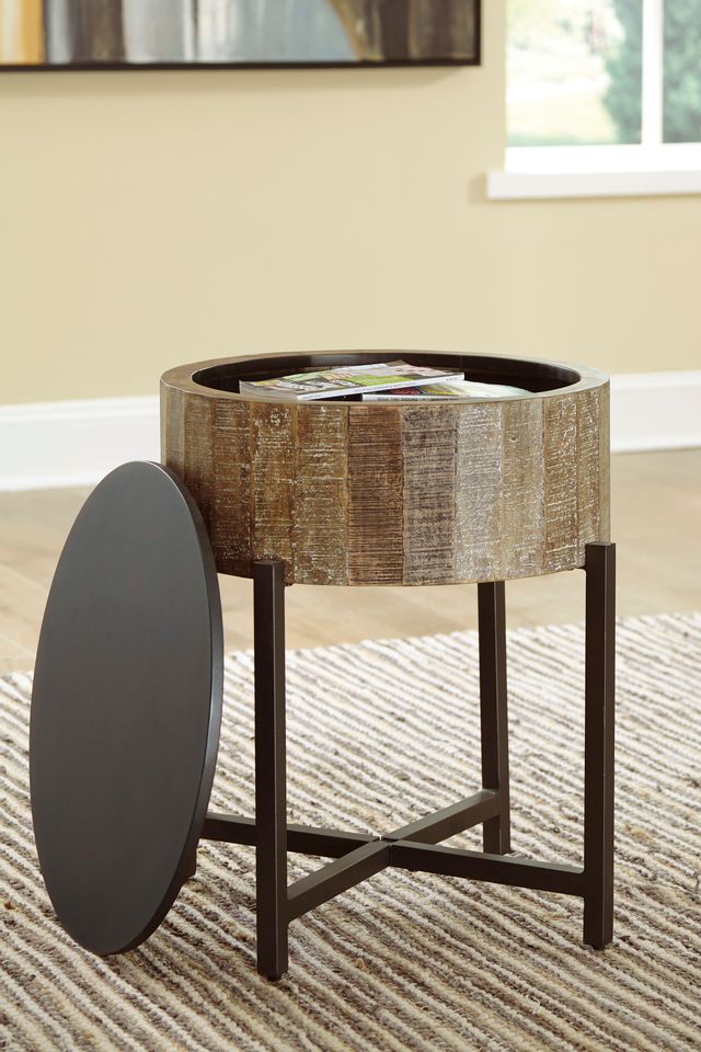Signature Design by Ashley® Nashbryn Gray/Brown Round End Table 5