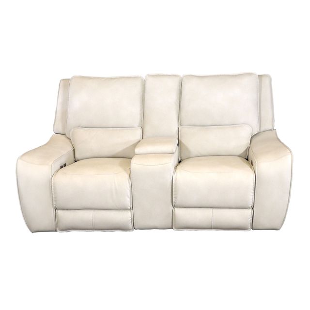 Cheers Enzo Cream Power Reclining Loveseat with Console with Power Headrests-0