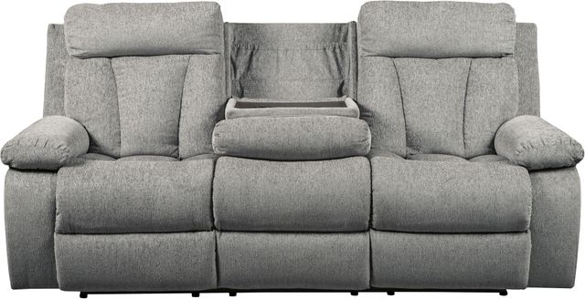 Signature Design by Ashley® Mitchiner Fog Reclining Sofa with Drop Down Table 3