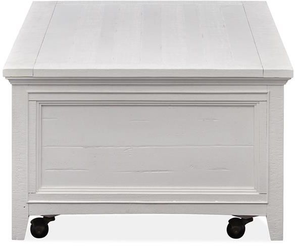 Magnussen Home® Heron Cove Chalk White Lift Top Storage Cocktail Table with Casters 6