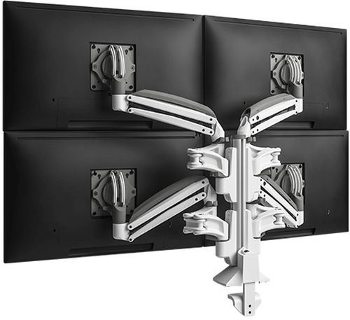 Chief® Kontour™ KX Series White Quad Monitor Arm Column Desk Mount