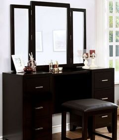 Furniture of America® Enrico I Espresso Vanity with Stool