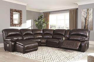 Signature Design by Ashley® Hallstrung 6-Piece Chocolate Power Reclining Sectional