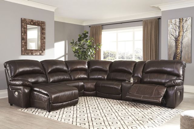 Signature Design by Ashley® Hallstrung 6-Piece Chocolate Power Reclining Sectional-0