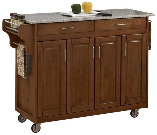 homestyles® Create-a-Cart Cottage Oak/Salt-and-Pepper Granite Kitchen Cart