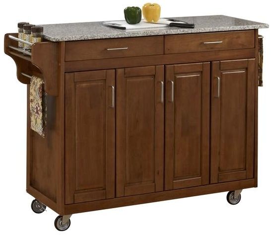 homestyles® Create-a-Cart Cottage Oak/Salt-and-Pepper Granite Kitchen Cart-0