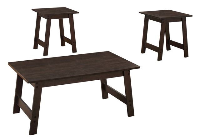 Table Set, 3Pcs Set, Coffee, End, Side, Accent, Living Room, Laminate, Brown, Transitional-0