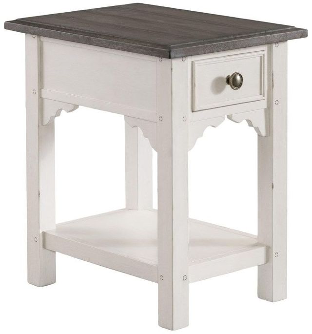 Riverside Furniture Grand Haven Rich Charcoal Chairside Table with Feathered White Base 
