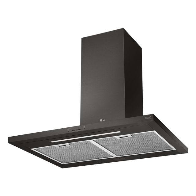 LG 30" Black Stainless Steel Wall Mount Chimney Hood-HCED3015D-3