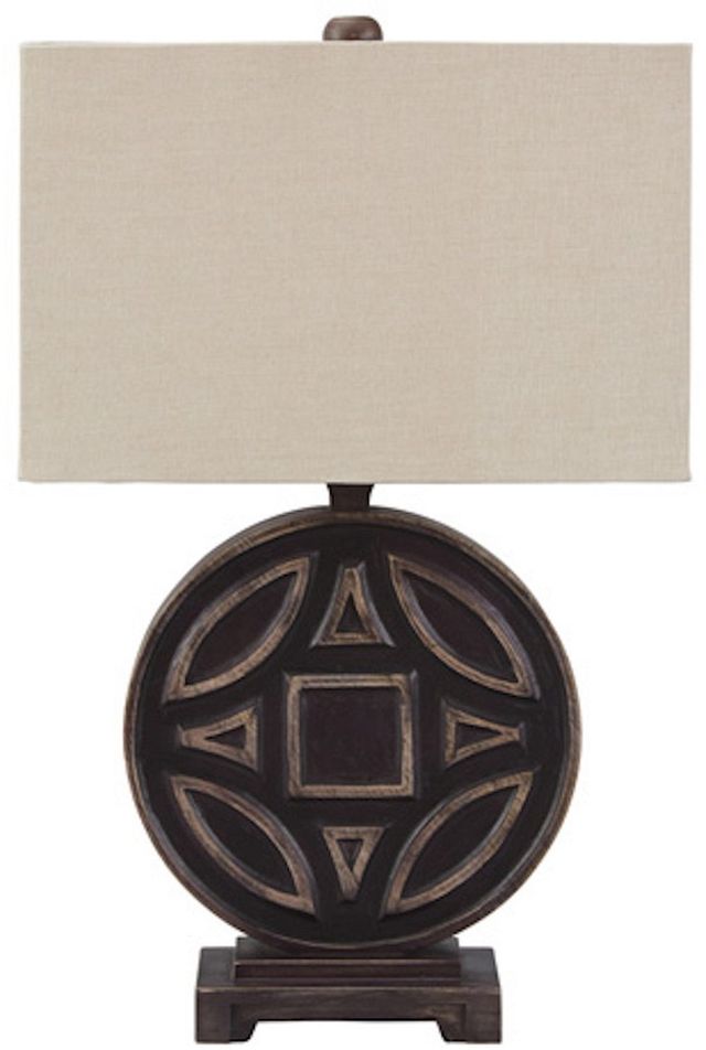 Signature Design by Ashley® Tabrimon Antique Black Wood Table Lamp 