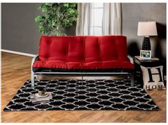 Furniture of America® Plosh Red and Black 8" Futon Mattress with Inner Spring