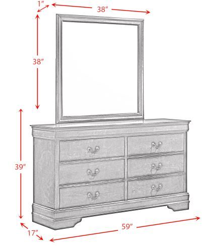 Elements International Louis Philippe Transitional 6-Drawer