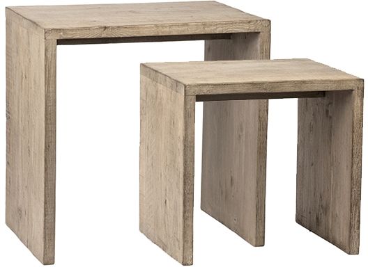 Dovetail Furniture Merwin Light White Wash Set of 2 Side Tables 1