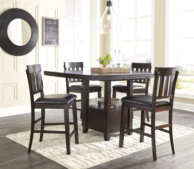 Signature Design by Ashley® Haddigan 5-Piece Dark Brown Counter Height Table Set 6